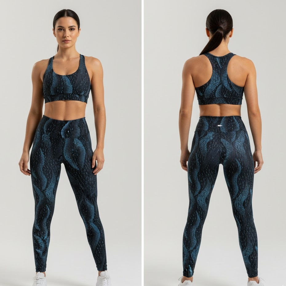Conjunto fitness feminino de academia calça legging e top cropped suplex conjunto de treino