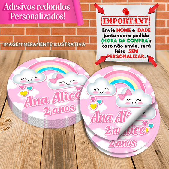 Adesivos Redondos Personalizados Chuva de Amor Benção