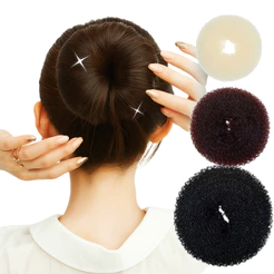 Kit Preto 1/3/6 Acessórios Rabicó Para Cabelo Mulheres Rosquinha Fazer Coque