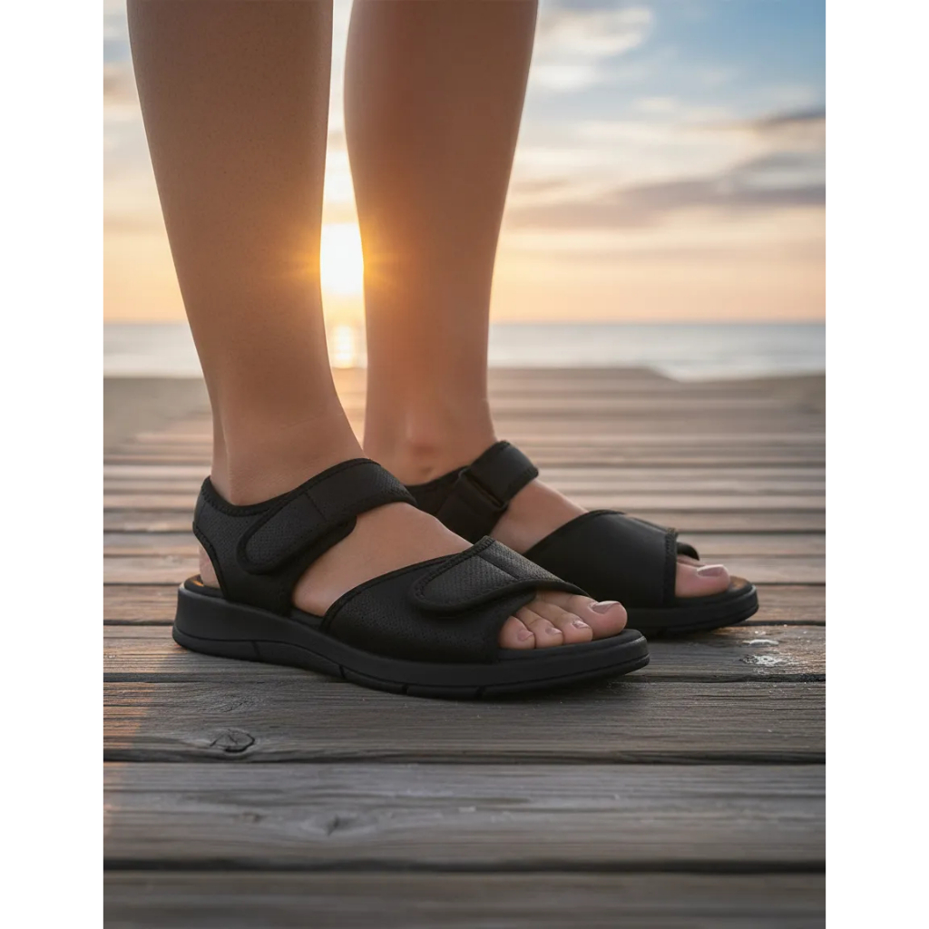 Piccadilly Sandalia Ajustavel com dois Velcros Anatomica Ortopedica Confortavel Leve