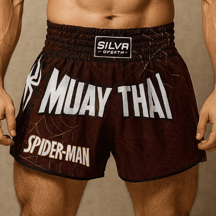 Short Muay Thai Homem Aranha Spiderman | Calção Bermuda MMA Boxe Kickboxing Treino Adulto Infantil