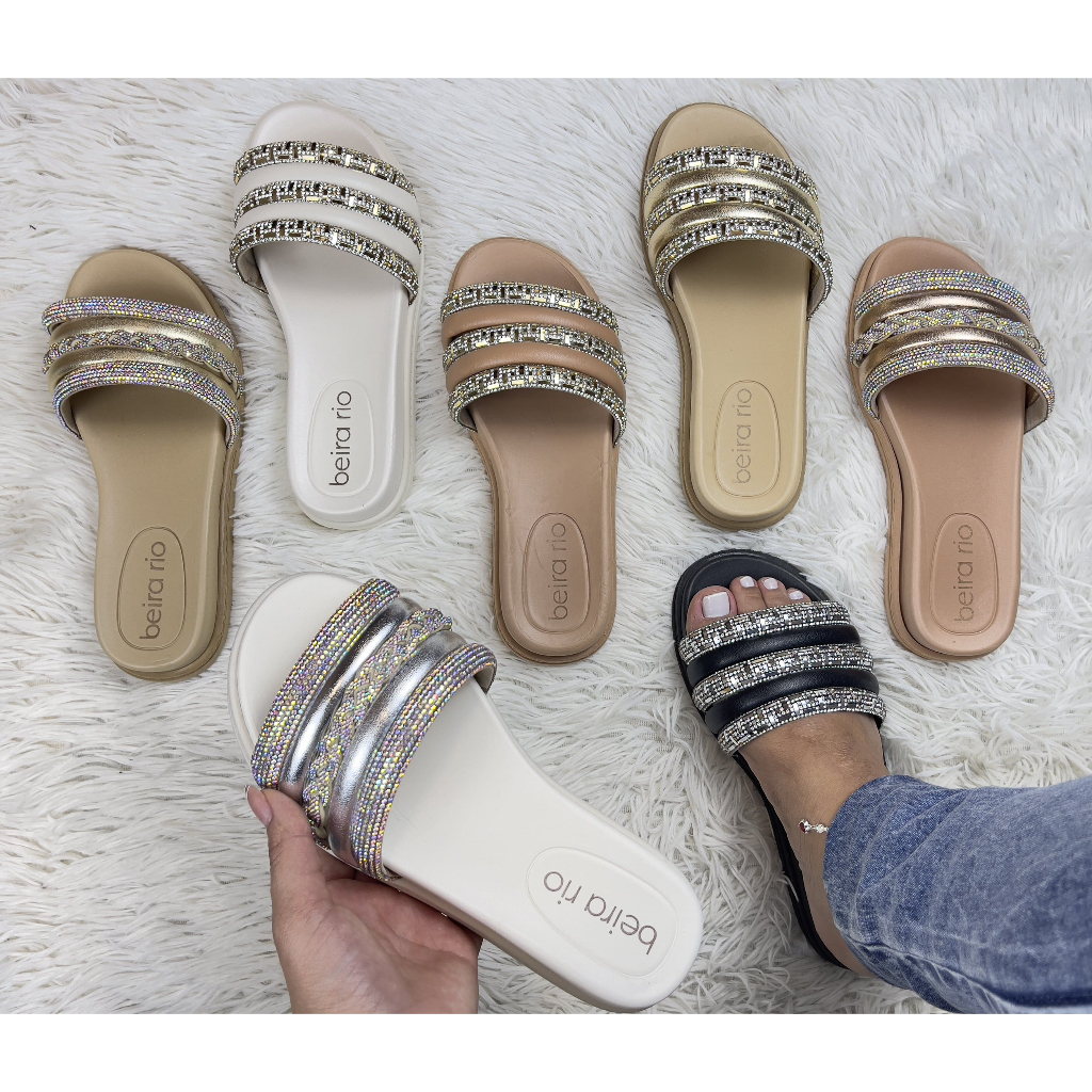 Sandalia Slide Beira Rio 8528.103 em Oferta na Shopee