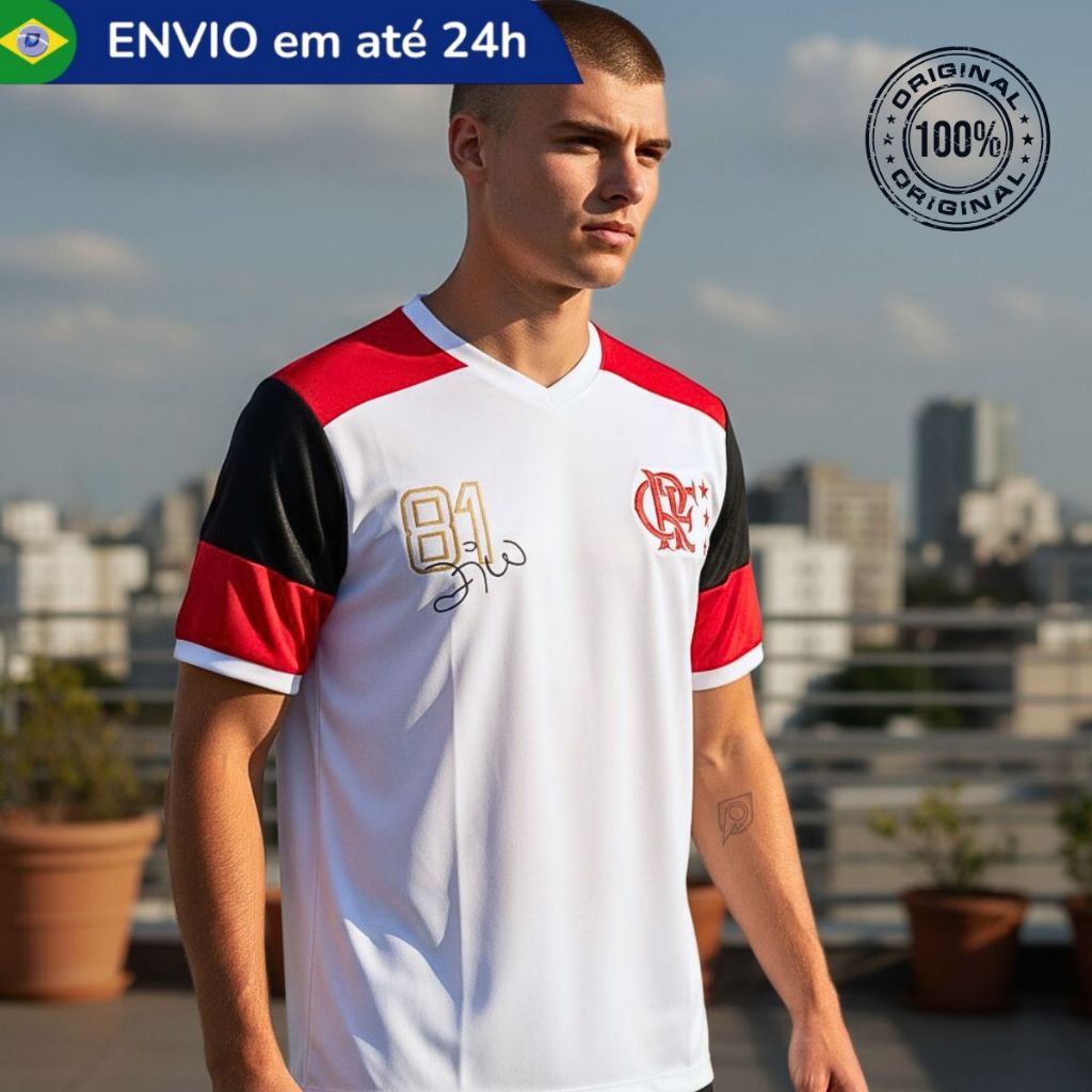 Camiseta Flamengo Oficial Camisa 10 Zico Futebol Original Braziline Licenciada Masculina Torcedor