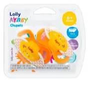 02 Chupetas Tricolor T2 Bico de Silicone Ortodôntico (6+meses) - Lolly