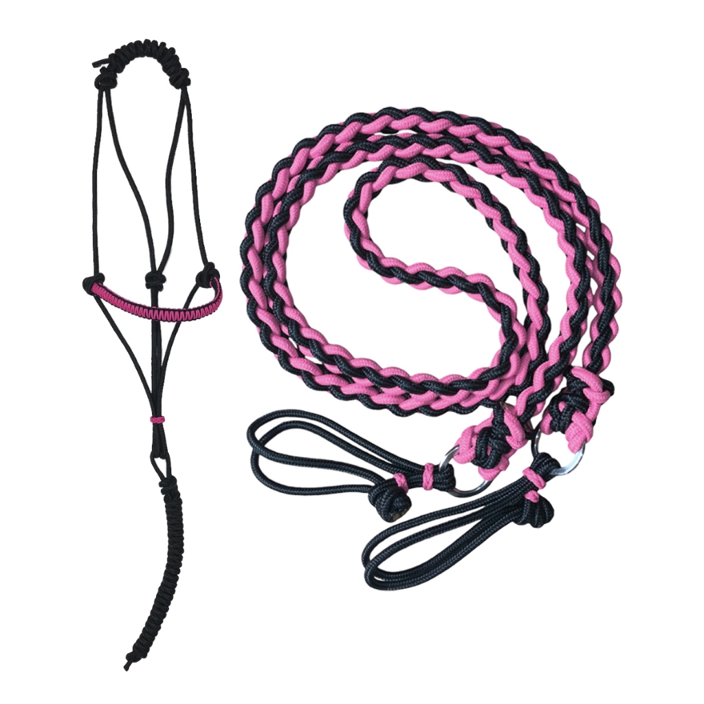 Kit Rédea Corda Nylon E Cabresto Buçal 7 Nós Com Regulagem Para Cavalos Todas Raças