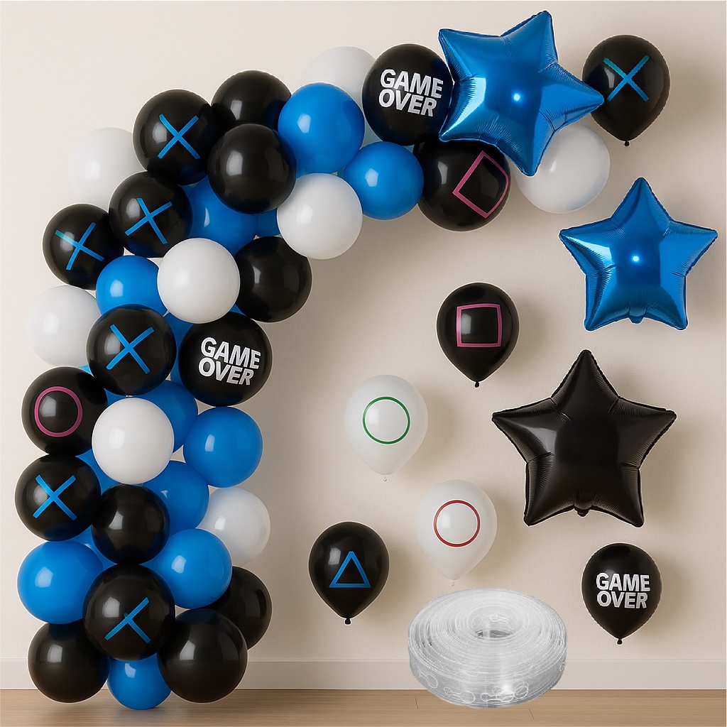 Kit Balão Bexiga Vídeo Game Gamer Balão Bexiga Vídeo Game Gamer Bexiga Decoração Festa Gamer em Oferta na Shopee