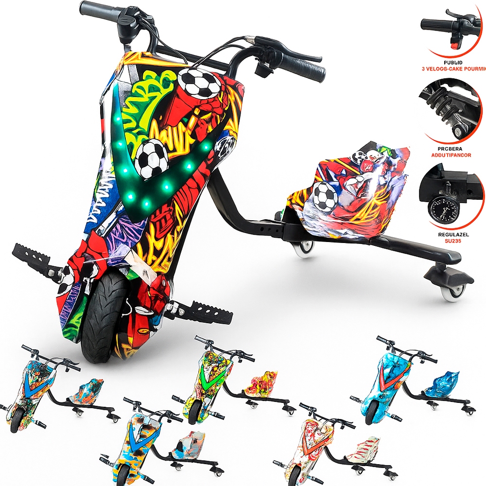 Triciclo Elétrico Infantil Remanufaturado 6/ 8'" Poleg Hoverboard Skate c/ Bluetooth (USADO)
