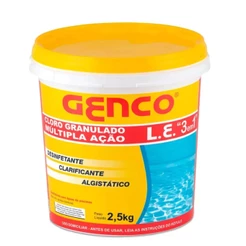 Balde De Cloro Granulado Genco 2,5kg L.E multipla Ação
