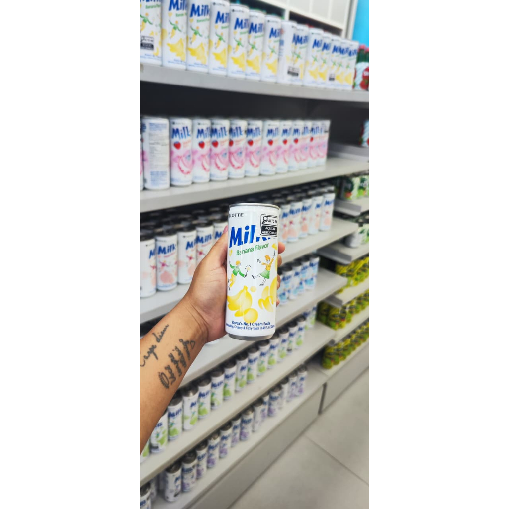 Milkis Coreano Banana 250ml Lotte | Bebida Gaseificada com Leite | Sem Cafeína | Importado da Coreia | Mimos Korea em Oferta na Shopee