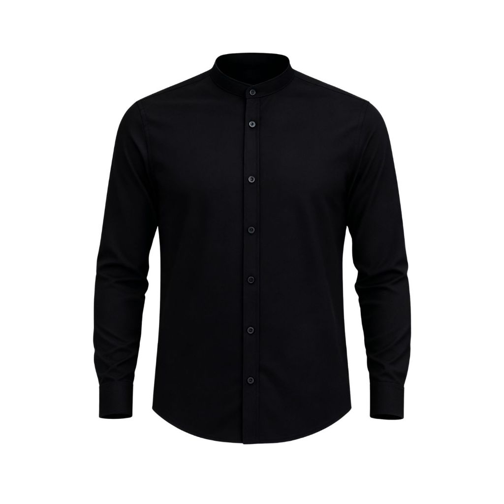 Camisa Gola Padre Masculina Slim Fit Premium Casual Blusa Social Masculina Manga Longa Gola Detalhe
