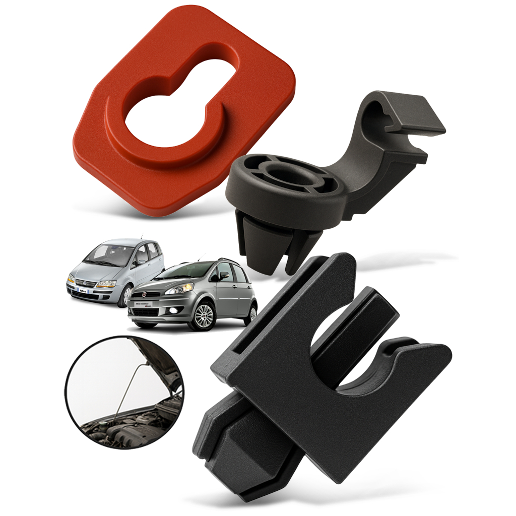 Kit 3 Presilha Grampo Vareta Capo Fiat Idea Todos