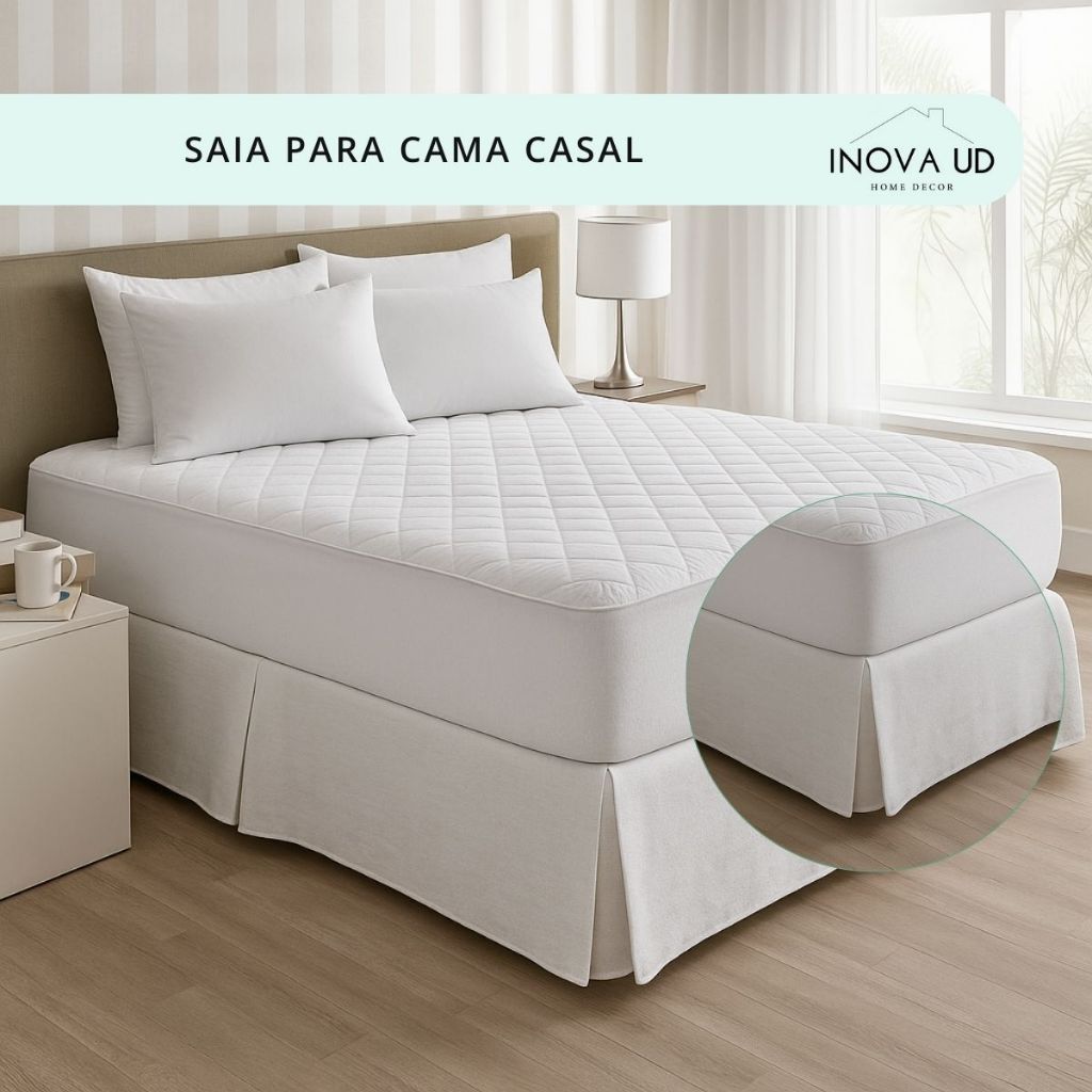 Saia Para Cama Box Casal Queen King Solteiro De Oxford em Oferta na Shopee
