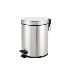 Lixeira de Aço Inox 5 Litros com Pedal Antiderrapante Balde Interno Removivel Alça de Transporte