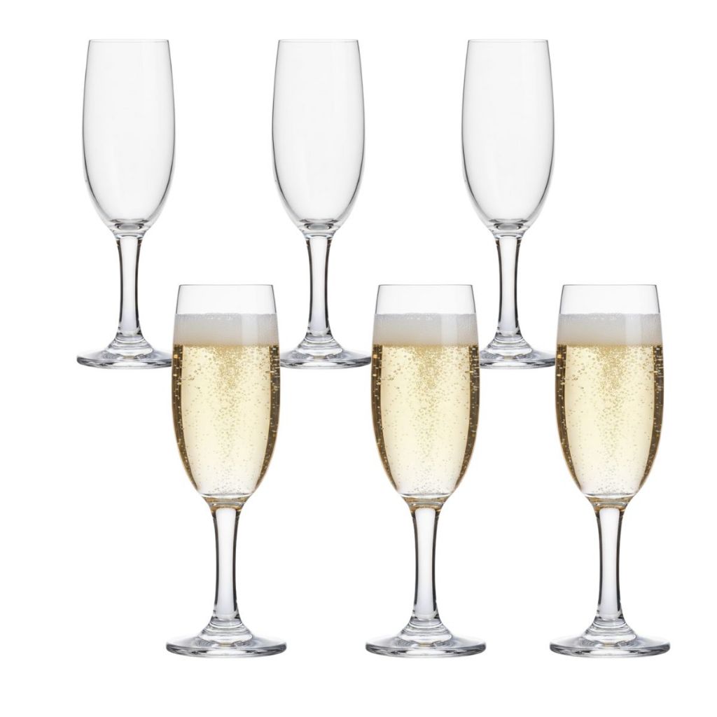Kit 6 Taças Champanhe Espumante Vidro Cristalino Luxo Moderno 190ml Festas em Oferta na Shopee