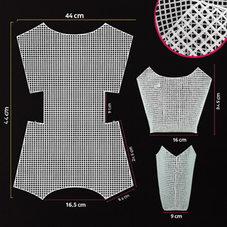 Tela malha chenille para bolsa 32cmx44cm 5mm furo em Oferta na Shopee