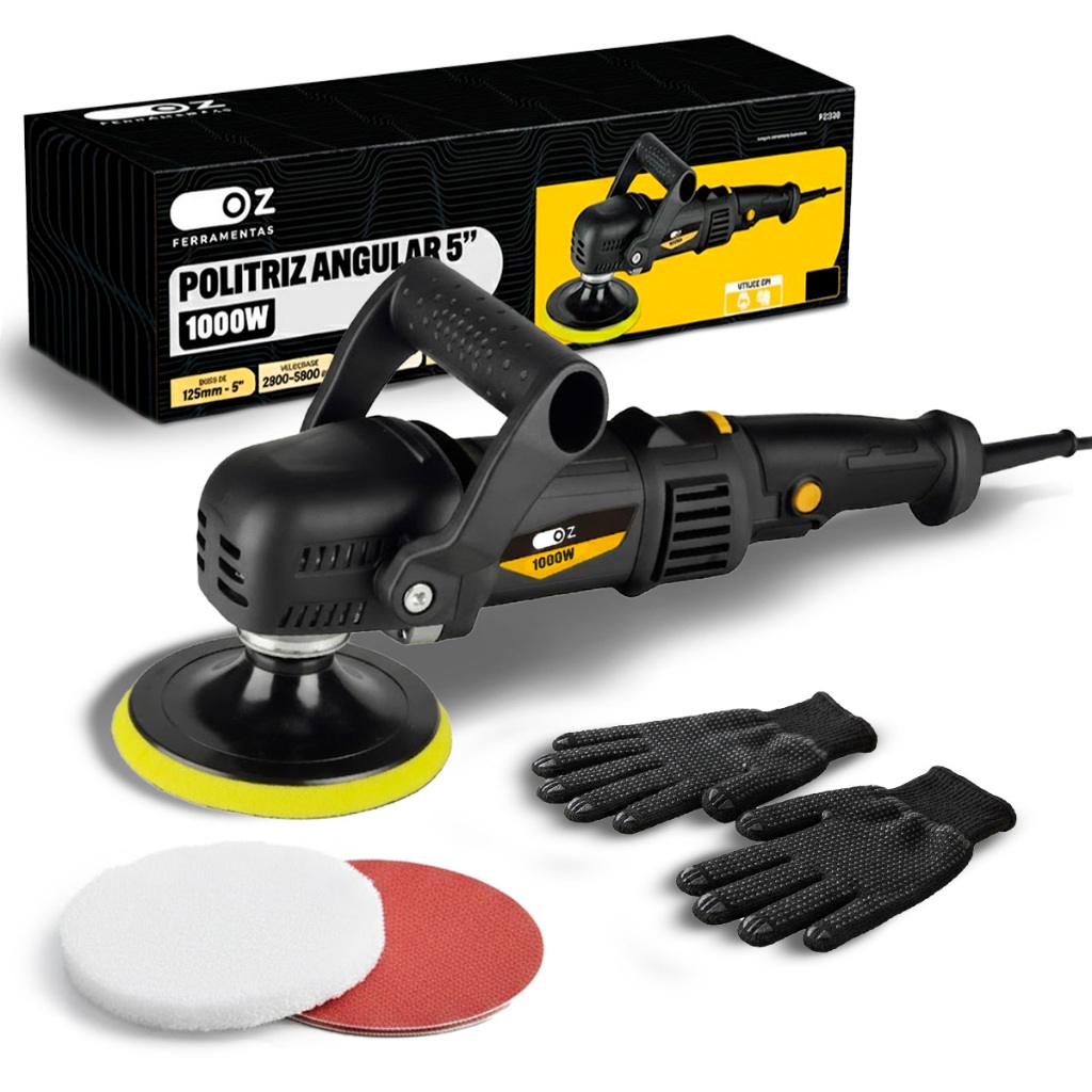 Politriz Angular Completa + Kit Disco Esponja Roda Polimento em Oferta na Shopee