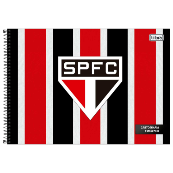 Caderno de Cartografia e Desenho SPFC Espiral Capa Dura 275 mm x 200 mm 80F São Paulo Ref: 398101Tilibra