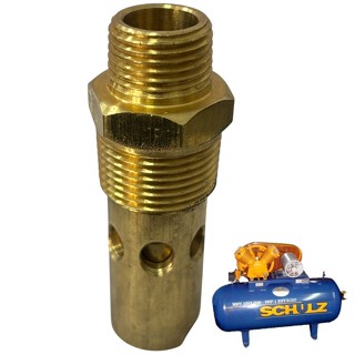 Válvula de Retenção 3/4" NPT x 1/2" NPT - Pistão Latão p/Compressor MSV 10 S.A/MSV 10 VL/PSV 10/PSV 15 (modelos antigos) em Oferta na Shopee