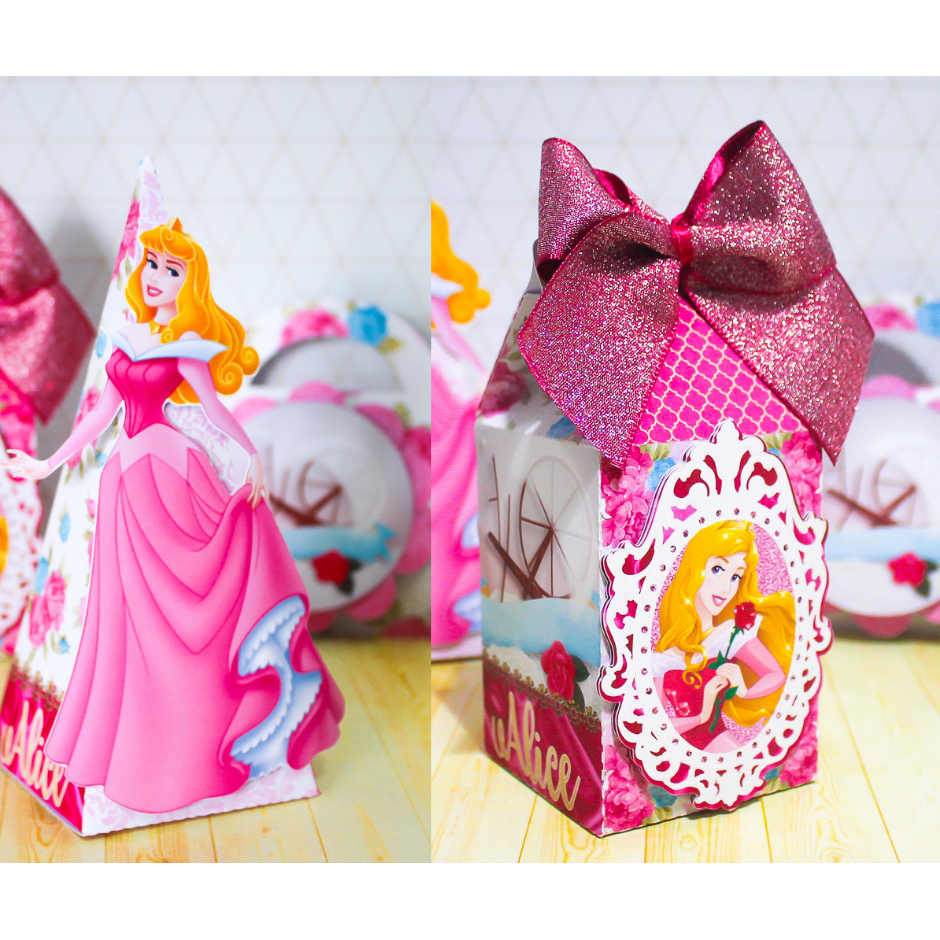 ENVIO RAPIDO/PEGUE E MONTE /CAIXINHAS FESTA/LEMBRANCINHAS/PERSONALIZADOS:TEMA BELA ADORMECIDA / PRINCESA AURORA