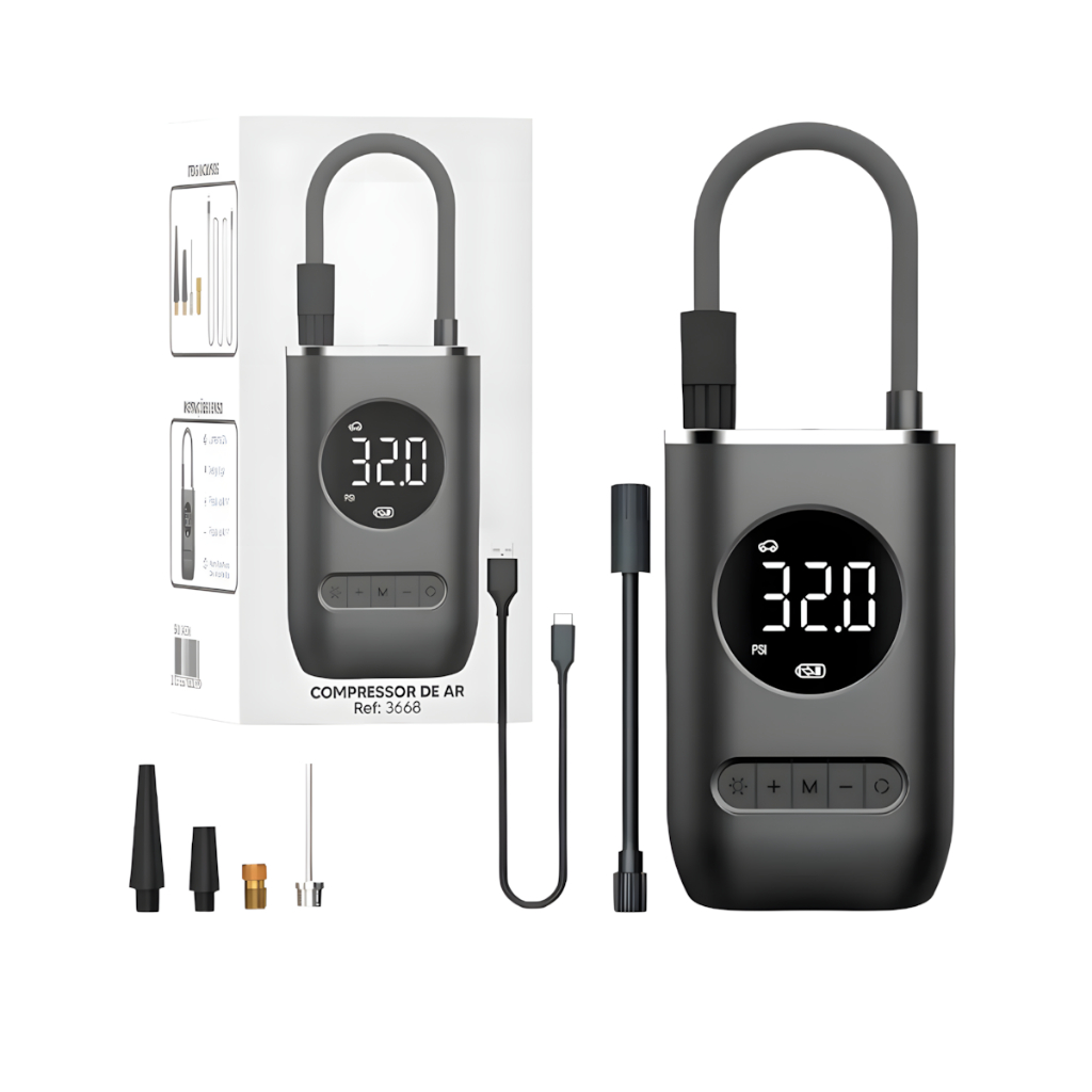 Mini Compressor De Ar Potente Portátil 130 PSi Carros E Van Cor Preto Frequência 120 110V/220V em Oferta na Shopee