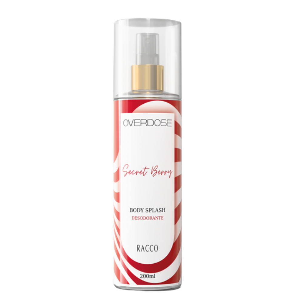 Body Splash Feminino Secret Berry Frutado Frutas Vermelhas Vanilla Overdose Racco 200ml