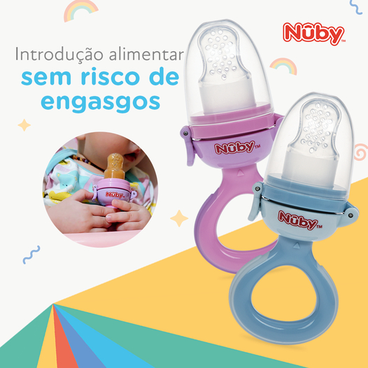 Chupeta Alimentador de Frutas Papinha de Silicone para Bebê com Regulagem Menino Menina Nûby