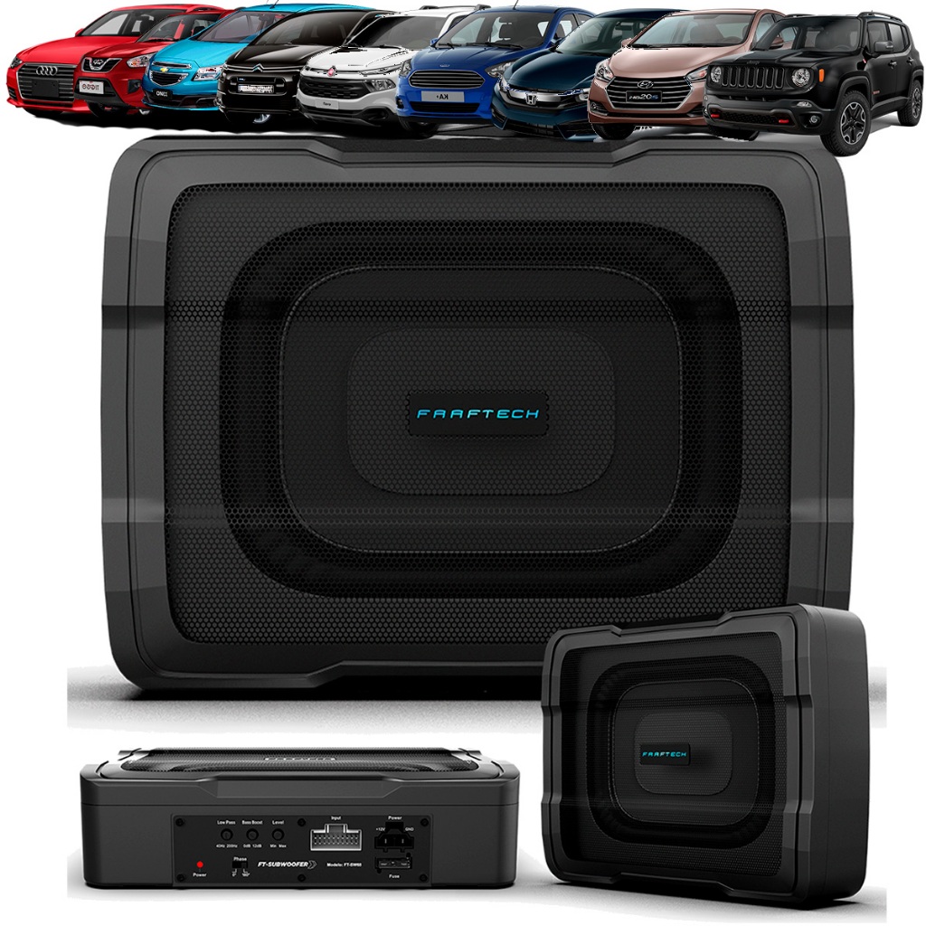 Caixa Amplificada Subwoofer 6.8" FT-SW68 Faaftech Plug And Play Audi Chevrolet Fiat Ford Honda Hyundai Jeep Toyota VW em Oferta na Shopee