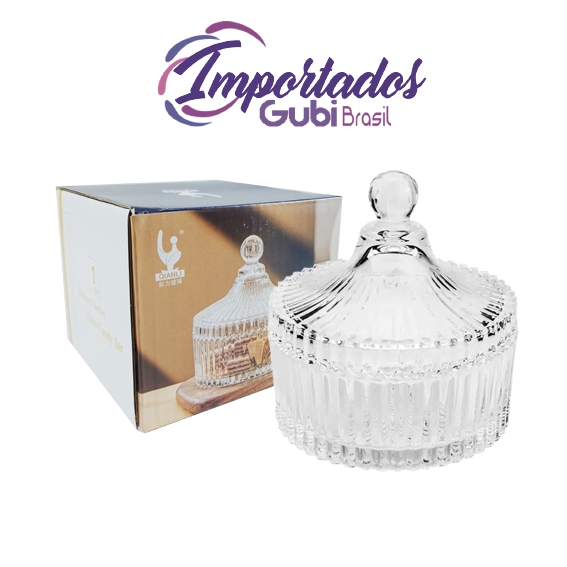 Baleiro Bombonier de Vidro com Tampa Potiche 10x12cm Decorativo – Gubi Brasil
