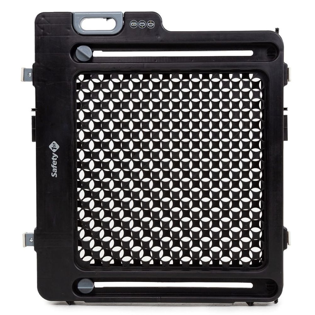 Grade de Proteção Infantil  e Pets para Porta Stop Gate Safety 1st Preta Plastico Resistente