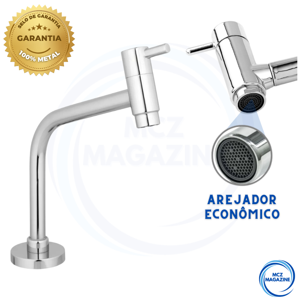 Torneira Inox Metal Bancada Banheiro Cuba Lavabo Lavatório em Oferta na Shopee