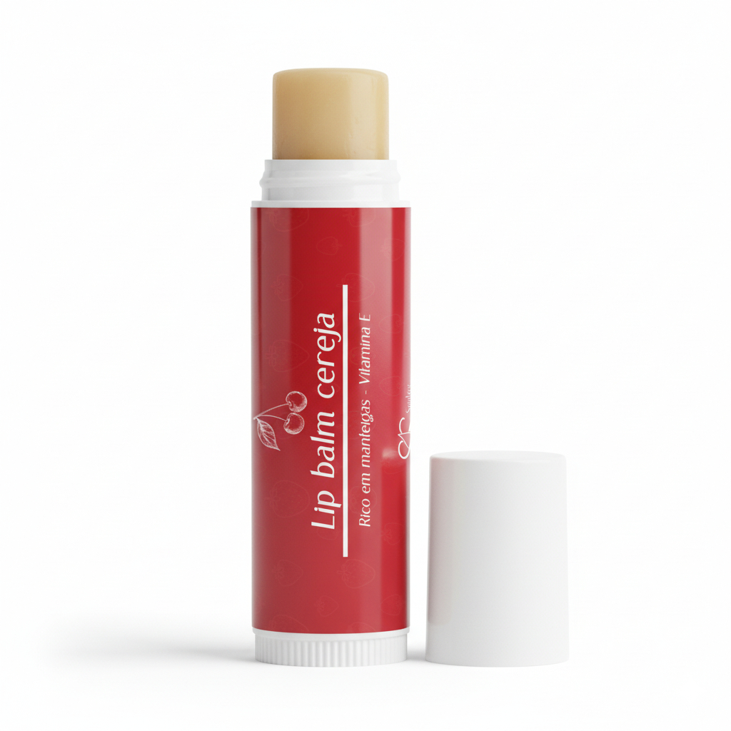 Lip Stick Batom de Morango Hidratante Labial com Manteigas Natural - Senhor Saboeiro