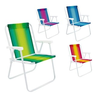 Kit 2 Cadeira de Praia Varanda Alta em Aço 110 kg Cores Variadas Mor em Oferta na Shopee