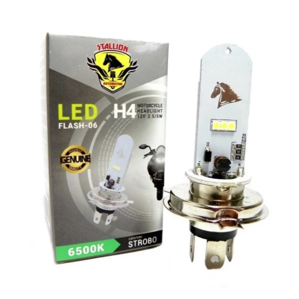 LED H4 Super Branca 6500K Strobo Stallion para Titan 125 150 160 CBX250 CB300 Top Performance