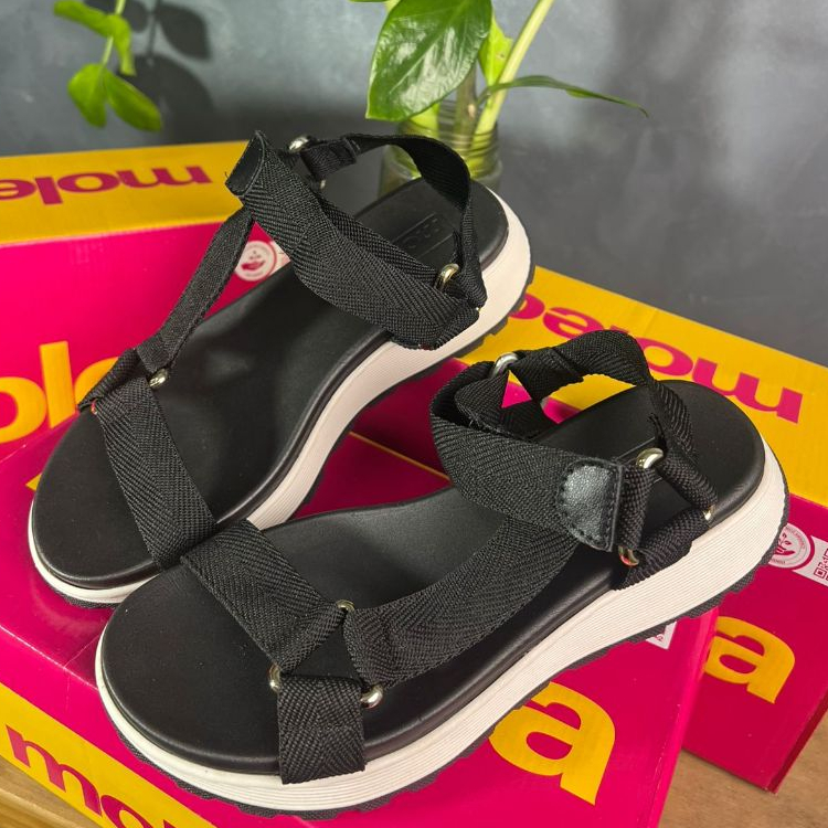Sandália Feminina Tratorada Leve Confortável Plataforma Tiras Moleca Velcro Calce Fácil 5537.102