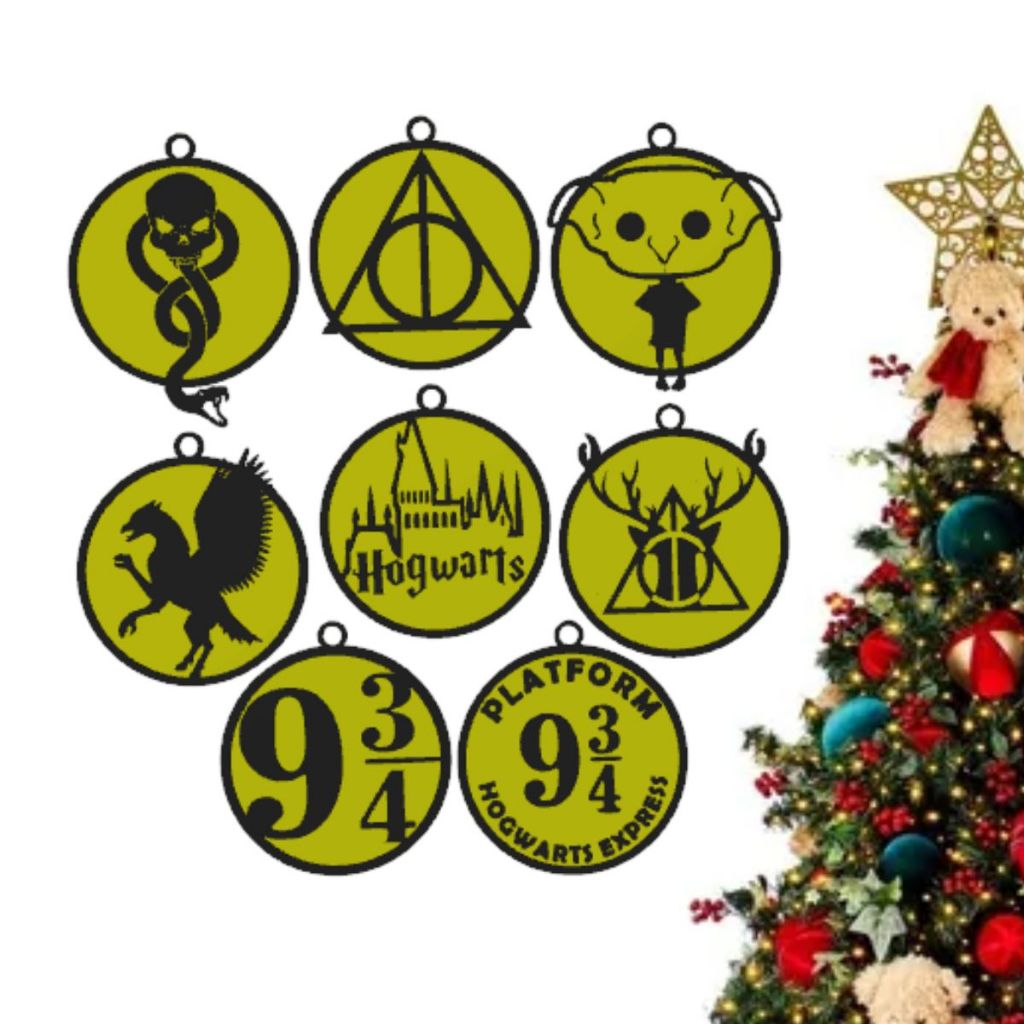 8 Enfeites Harry Potter Pendurar Árvore Natal Bolinha Dourado Pisca Pisca  Coisas legais Para Casa