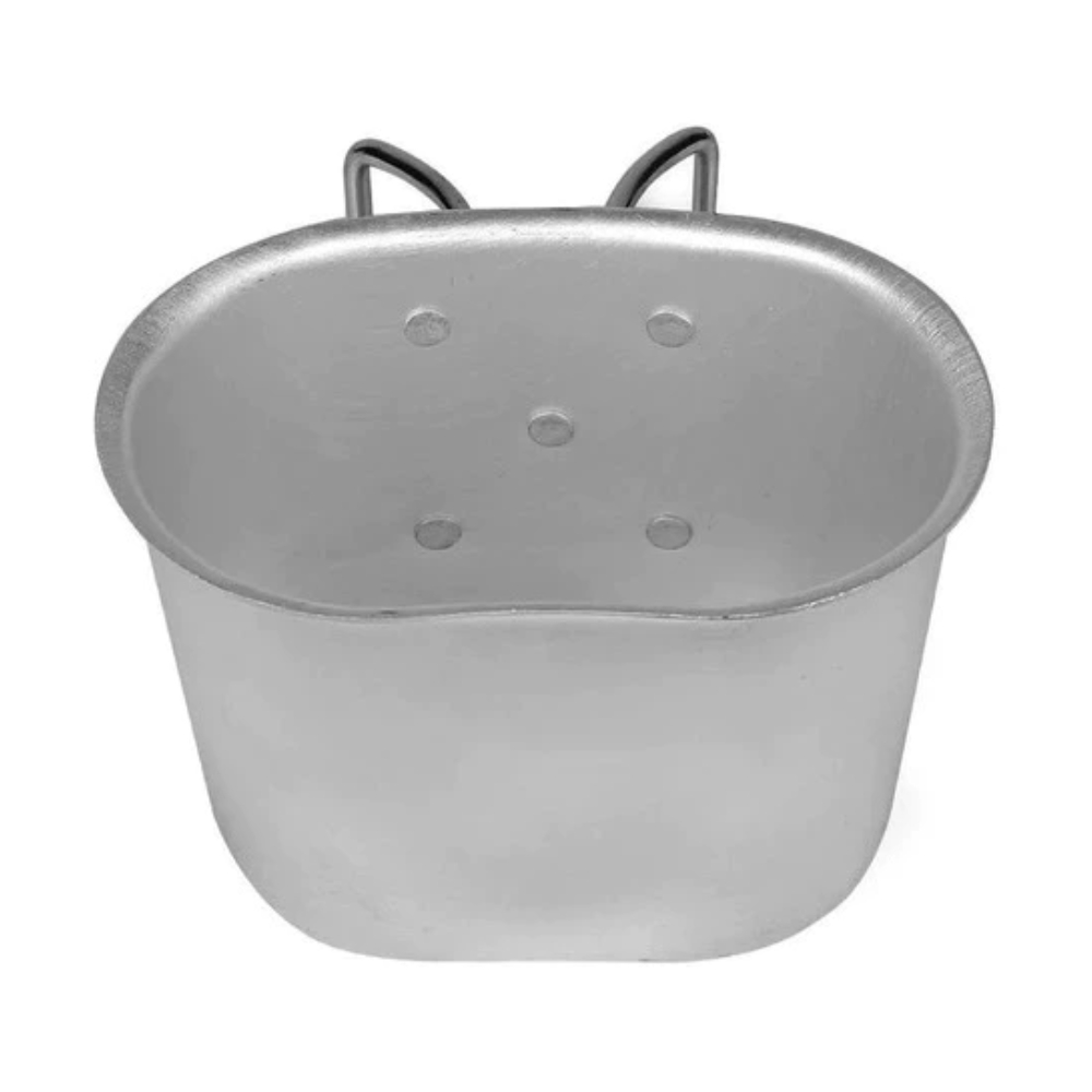 Caneca De Alumínio Para Cantil Militar Tático Com Alças Cor Prateado