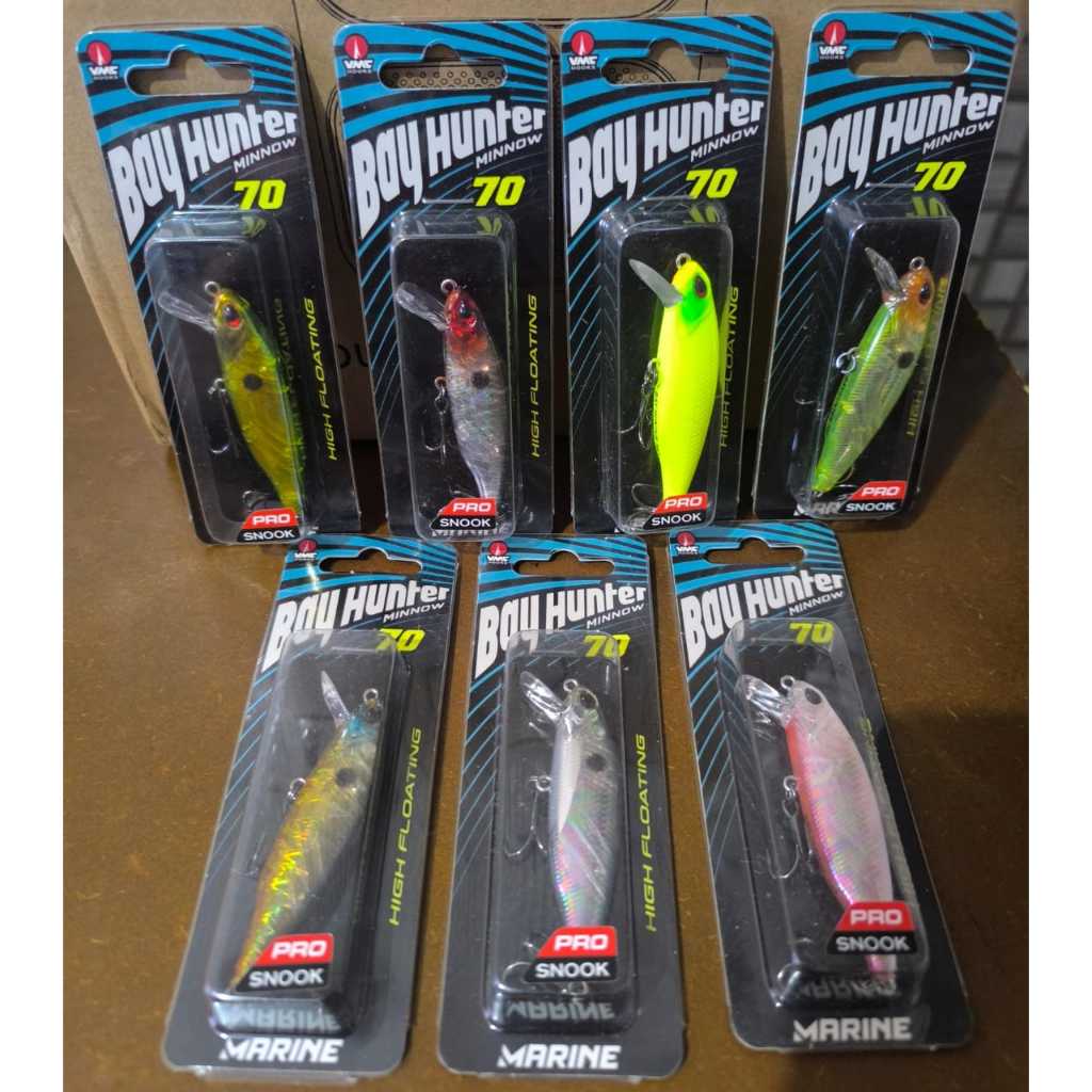 Kit com 2 Unidades de Isca de Pesca Artificial Bay Hunter 70 Minnow - Marine Sports - Meia Água