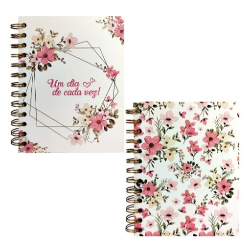 Agenda 2026 Para Anotaçoes dar de Presente Lembrete Ano Novo Espiral Capa Dura Florido 17,3X12,7CM