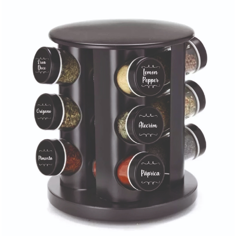 36 Etiquetas para Potes de Condimentos Temperos Mantimentos 3,8x3,8cm