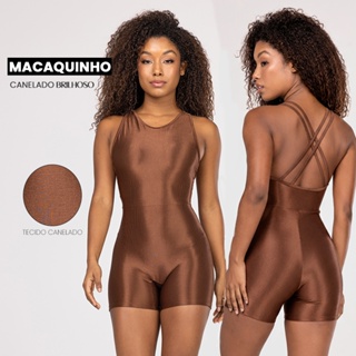 Macaquinho Feminino Fitness Brilhoso Canelado Academia Treino e Corrida em Oferta na Shopee