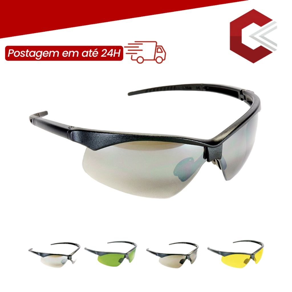 Óculos De Segurança Esporte E Lazer Operacional Carbografite Evolution Cor Cinza Espelhado - CA18697