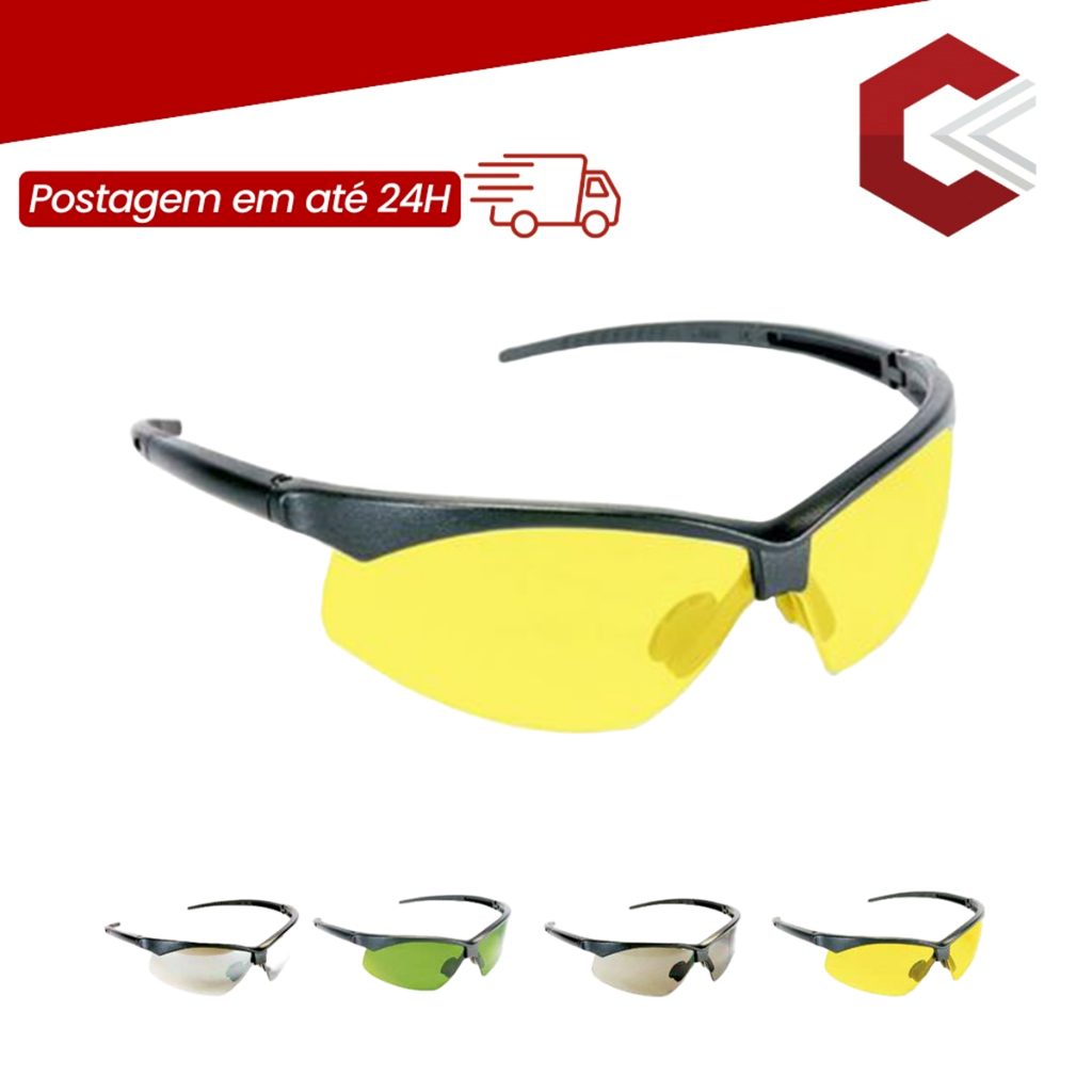 Óculos De Segurança Esporte E Lazer Operacional Carbografite Evolution Cor Amarelo - CA18697