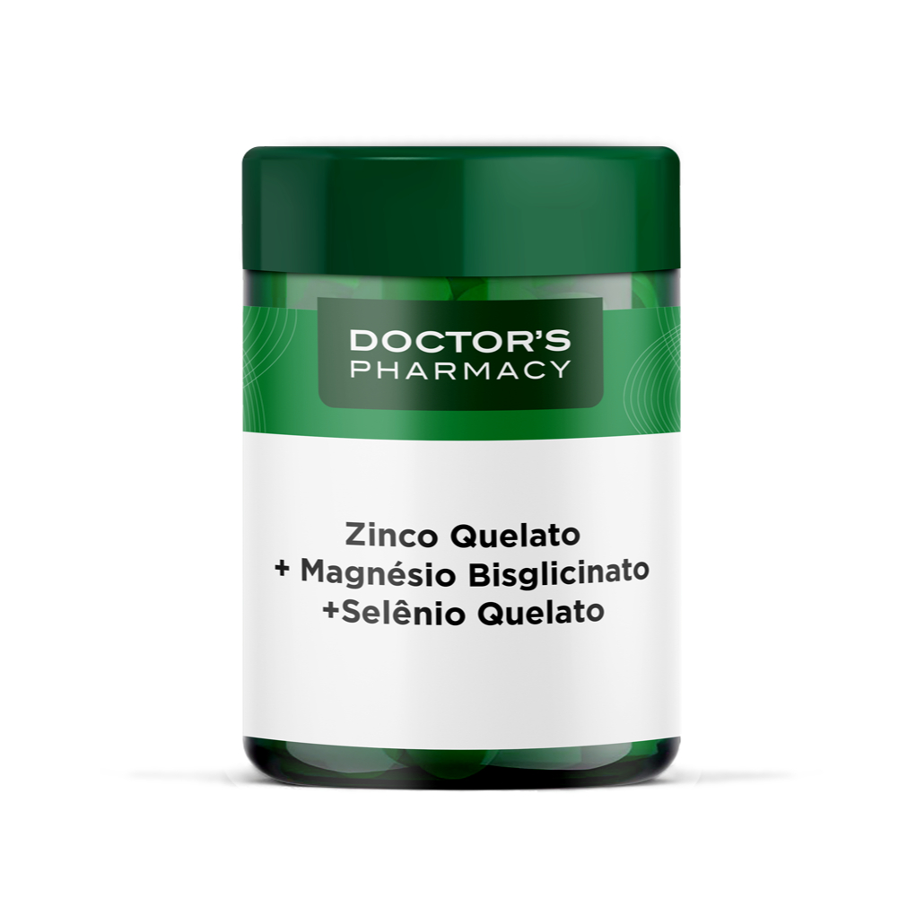 Zinco Quelato 30mg + Magnésio Bisglicinato 200mg + Selênio Quelato 100mcg 30 doses