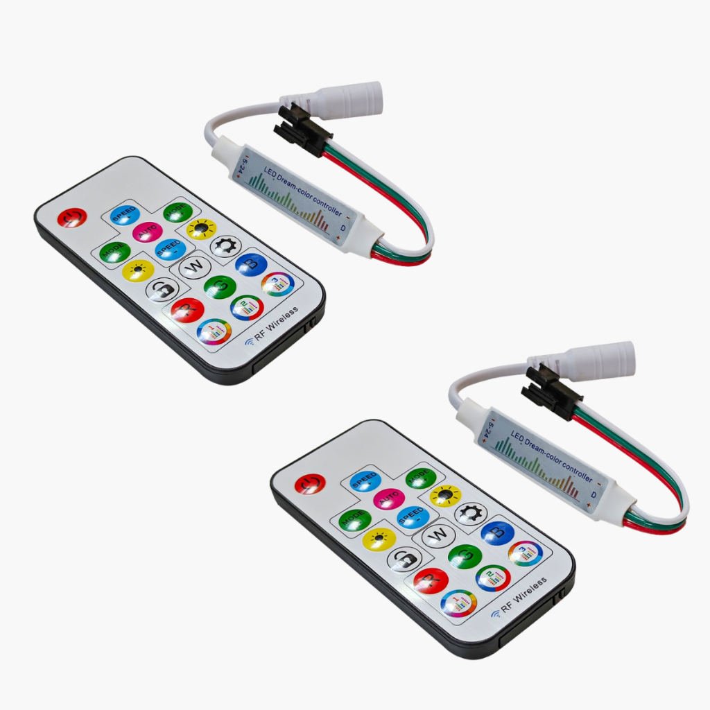 Central Controladora Slim e Controle Com Efeito Vu V.U Chroma SP104e Ritmica Som Musical Para ws2811 ws2812 em Oferta na Shopee