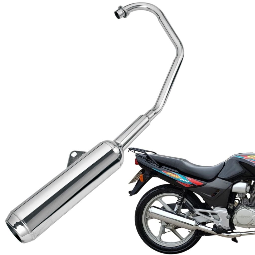 Escapamento strada 200 1993 a 2003 modelo original polimet em Oferta na Shopee