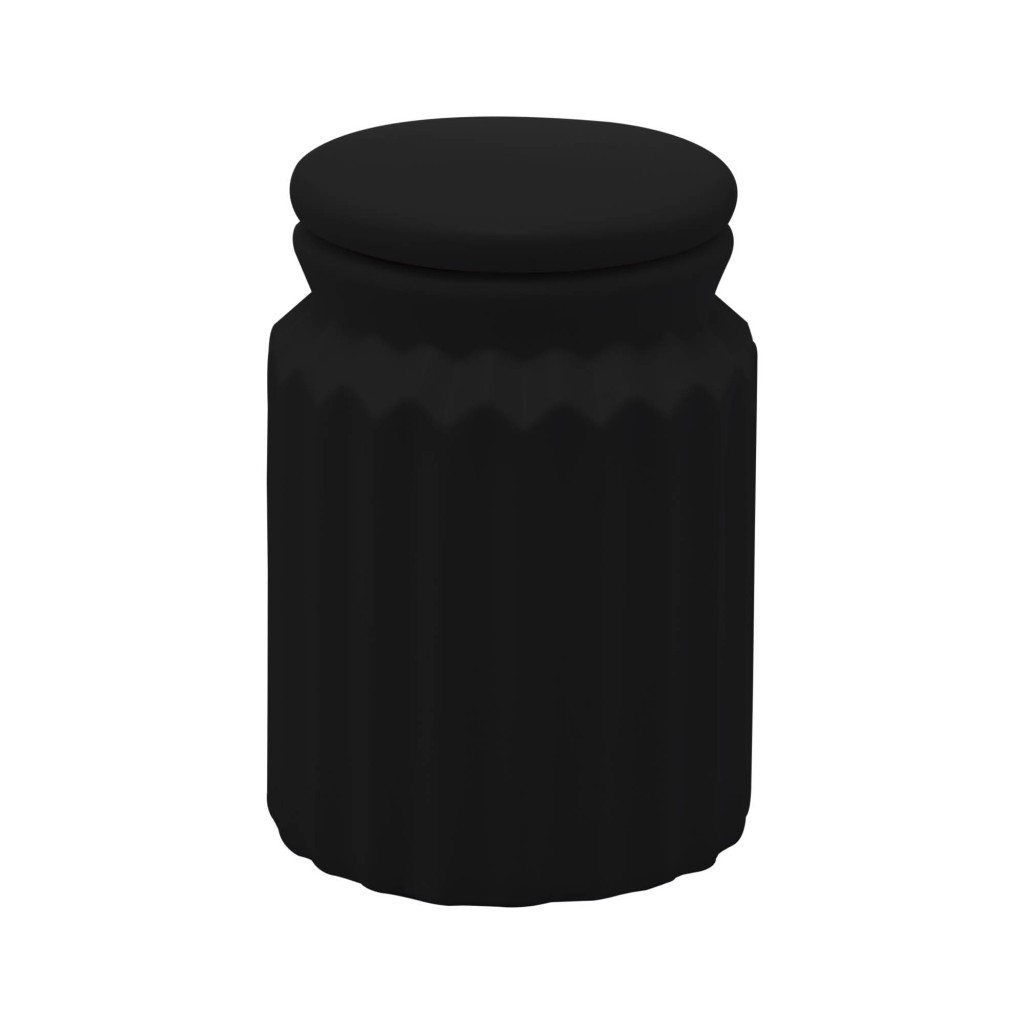 Conjunto 2 Peças para Banheiro de Cerâmica Stripes - 1 Porta Sabonete e 1 Pote com Tampa Lyor · foto 2