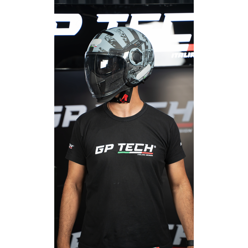 CAPACETE MOTO GP TECH ZOOM CAMUFLADO AZUL PRETO OCULOS INTERNO QUEIXEIRA REMOVIVEL MOTOCICLISTA