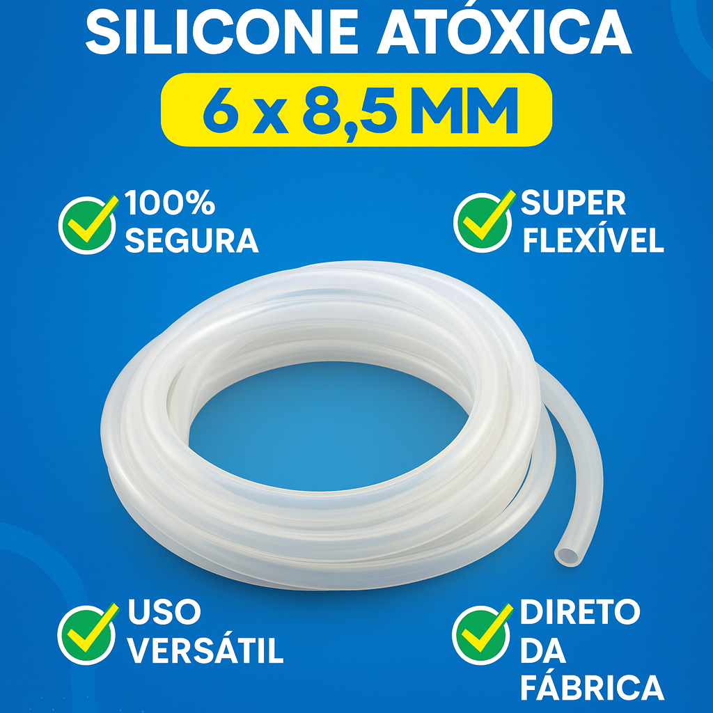 Mangueira De Silicone Atóxica 6x8,5mm - Bomba Bombinhas Mini Bomba De Fontes. em Oferta na Shopee