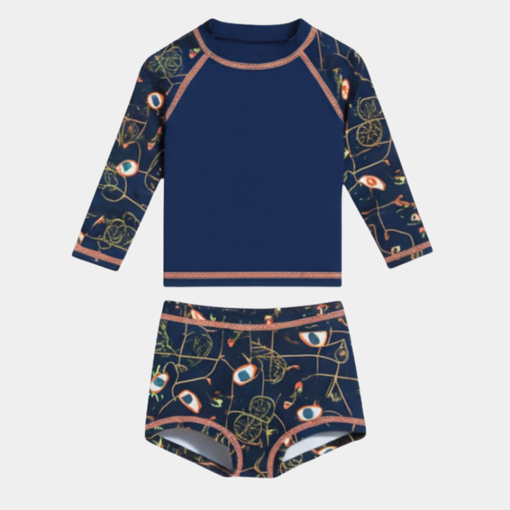 Conjunto Sunga Boxer Infantil e Blusa Térmica Proteção UV 50+ Menino Moda Praia