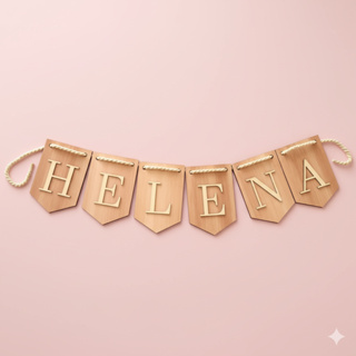 Guirlanda bandeira decorativa mdf nome personalizado em Oferta na Shopee